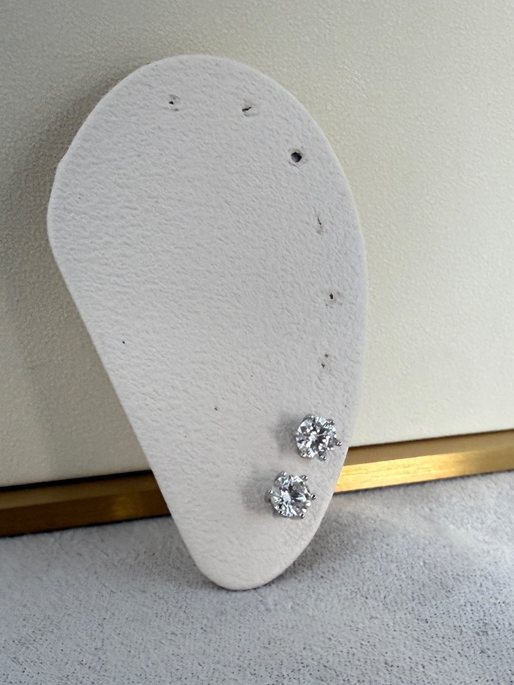 S925 Moissanite Solitaire Diamond Studs - Picture 2 of 7